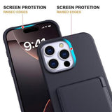iPhone 16 Pro Max Hybrid Cover med Spejl og Kortholder - Sort
