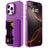 iPhone 16 Pro Max Hybrid Cover med Spejl og Kortholder - Lilla