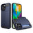 iPhone 16 Pro Max Hybrid Cover med Glidekortholder - Mørkeblå