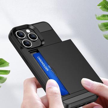 iPhone 16 Pro Max Hybrid Cover med Glidekortholder - Mørkeblå