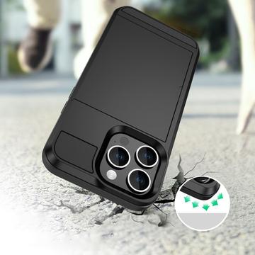 iPhone 16 Pro Max Hybrid Cover med Glidekortholder - Mørkeblå