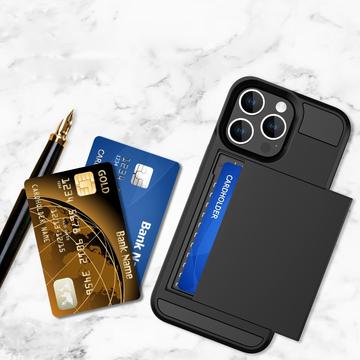 iPhone 16 Pro Max Hybrid Cover med Glidekortholder - Rødguld