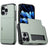 iPhone 16 Pro Max Hybrid Cover med Glidende Kortslot - Army Grøn