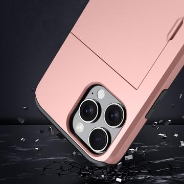 iPhone 16 Pro Max Hybrid Cover med Glidende Kortslot - Army Grøn