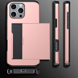 iPhone 16 Pro Max Hybrid Cover med Glidende Kortslot - Army Grøn