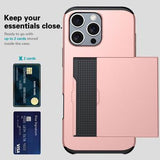 iPhone 16 Pro Max Hybrid Cover med Glidende Kortslot - Rødguld