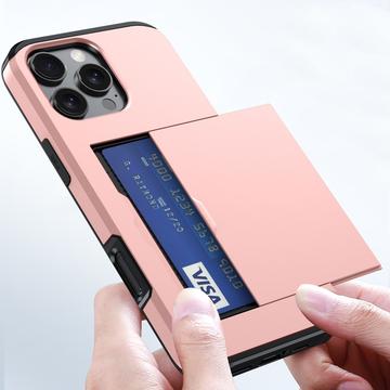 iPhone 16 Pro Max Hybrid Cover med Glidende Kortslot - Rødguld