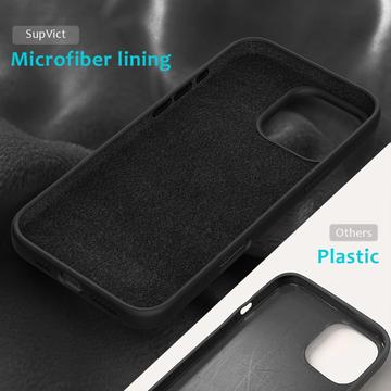 iPhone 16 Pro Max Liquid Silikone Cover med Strop - Sort