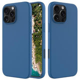 iPhone 16 Pro Max Liquid Silikone Cover med Strop - Blå