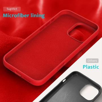 iPhone 16 Pro Max Liquid Silikone Cover med Strop - Rød