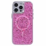iPhone 16 Pro Max MagSafe-kompatibel Glitter Pailletter Epoxy Cover - Hot Pink