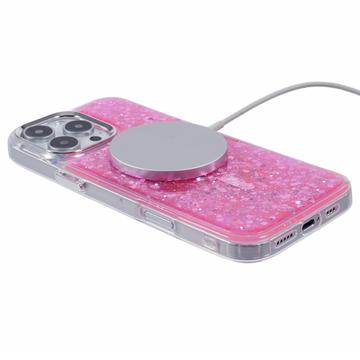 iPhone 16 Pro Max MagSafe-kompatibel Glitter Pailletter Epoxy Cover - Hot Pink