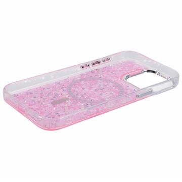 iPhone 16 Pro Max MagSafe-kompatibel Glitter Pailletter Epoxy Cover - Hot Pink