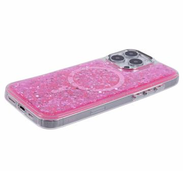 iPhone 16 Pro Max MagSafe-kompatibel Glitter Pailletter Epoxy Cover - Hot Pink