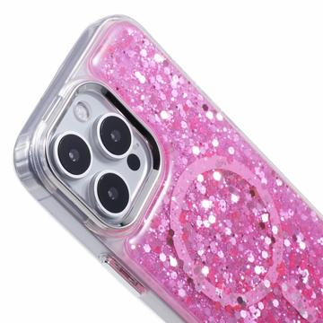 iPhone 16 Pro Max MagSafe-kompatibel Glitter Pailletter Epoxy Cover - Hot Pink