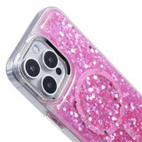 iPhone 16 Pro Max MagSafe-kompatibel Glitter Pailletter Epoxy Cover - Hot Pink