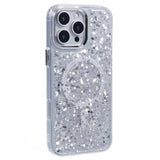 iPhone 16 Pro Max MagSafe-kompatibel Glitter Pailletter Epoxy Cover - Hvid