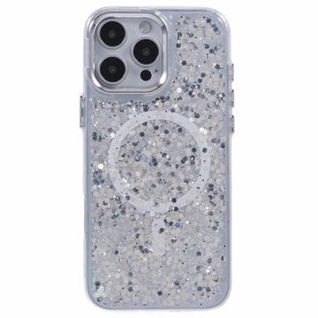 iPhone 16 Pro Max MagSafe-kompatibel Glitter Pailletter Epoxy Cover - Hvid