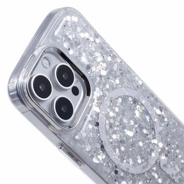 iPhone 16 Pro Max MagSafe-kompatibel Glitter Pailletter Epoxy Cover - Hvid