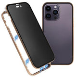iPhone 16 Pro Max Magnetisk Cover med Hærdet Glas - Privatliv - Guld