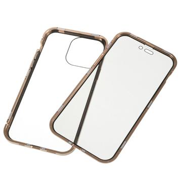 iPhone 16 Pro Max Magnetisk Cover med Hærdet Glas - Privatliv - Guld