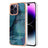 iPhone 16 Pro Max Marmormønster Galvaniseret IMD TPU Cover - Grøn