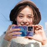 iPhone 16 Pro Max Marmormønster Galvaniseret IMD TPU Cover - Grøn
