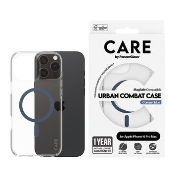 iPhone 16 Pro Max PanzerGlass Care Transparent Urban Combat Cover - MagSafe-kompatibel - Blå