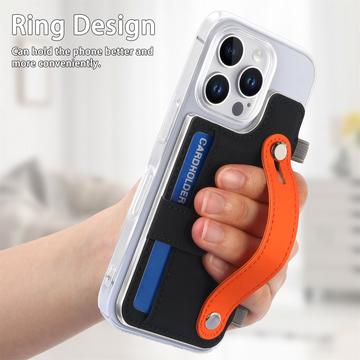 iPhone 16 Pro Max plastiketui CY1 - kortplads, armbånd, støtte - sort