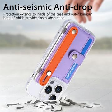 iPhone 16 Pro Max plastiketui CY1 - kortplads, armbånd, støtte - Lilla
