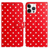 iPhone 16 Pro Max Pung Etui med Prikket Mønster - Rød