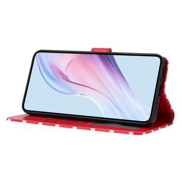 iPhone 16 Pro Max Pung Etui med Prikket Mønster - Rød