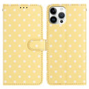iPhone 16 Pro Max Pung Etui med Prikket Mønster - Gul