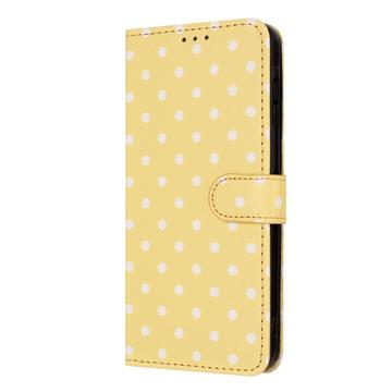 iPhone 16 Pro Max Pung Etui med Prikket Mønster - Gul
