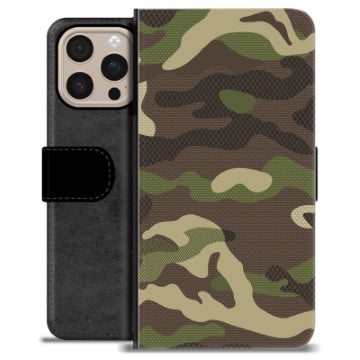 iPhone 16 Pro Max Premium Flip Cover med Pung - Camo