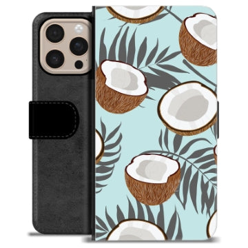 iPhone 16 Pro Max Premium Flip Cover med Pung - Kokosnød