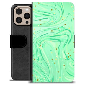 iPhone 16 Pro Max Premium Flip Cover med Pung - Grøn Mynte