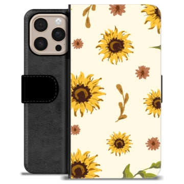 iPhone 16 Pro Max Premium Flip Cover med Pung - Solsikke