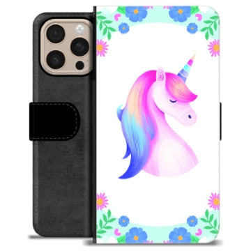 iPhone 16 Pro Max Premium Flip Cover med Pung - Enhjørning