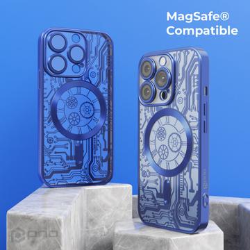 iPhone 16 Pro Max Prio Elegant Mag cover m. beskyttelse af kameralinsen - Blå