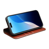 iPhone 16 Pro Max Qialino Classic Læderpung - Mørkebrun