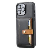 iPhone 16 Pro Max Retro Style Cover med Pung - Sort