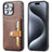 iPhone 16 Pro Max Retro Style Cover med Pung - Brun