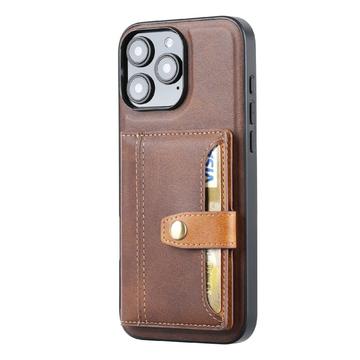 iPhone 16 Pro Max Retro Style Cover med Pung - Brun
