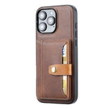 iPhone 16 Pro Max Retro Style Cover med Pung - Brun