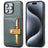 iPhone 16 Pro Max Retro Style Cover med Pung - Grøn