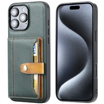 iPhone 16 Pro Max Retro Style Cover med Pung - Grøn