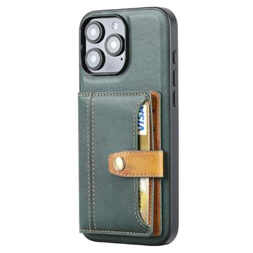 iPhone 16 Pro Max Retro Style Cover med Pung - Grøn