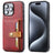 iPhone 16 Pro Max Retro Style Cover med Pung - Rød