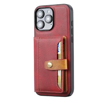 iPhone 16 Pro Max Retro Style Cover med Pung - Rød